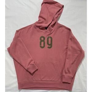G-Star RAW 89 Logo Graphic Back Snap Hoodie Dusty Rose Womens Size Medium (101)